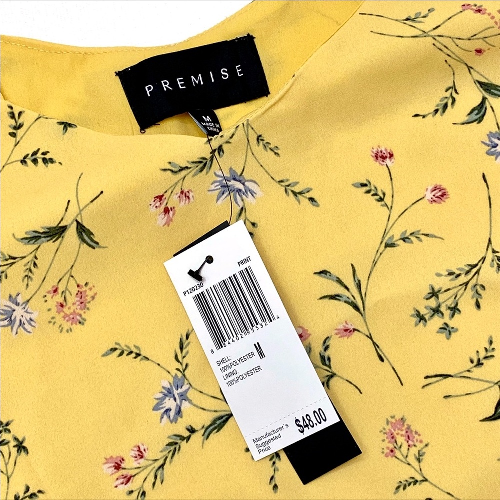 Premise Floral Print Camisole Yellow Size M - Picture 4 of 7